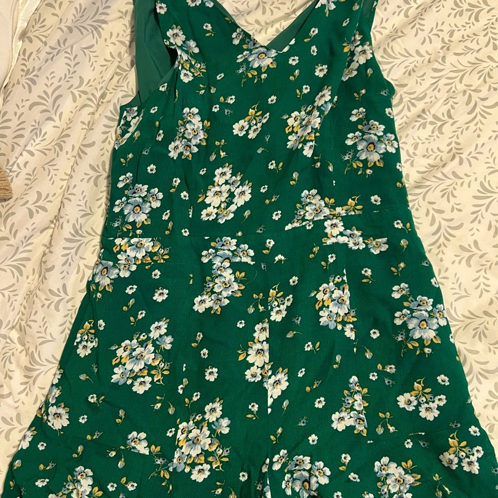 Green Floral Loft Jumpsuit